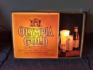 lot 96 image: Vintage Lighted Olympia Gold Light ...