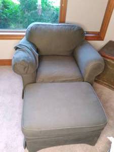lot 108 image: Side Chair With Ottoman (40.5 X 36...