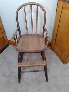 lot 132 image: Vintage Wood High Chair Great Shap...