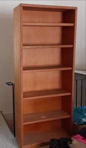 lot 530 image: Very Tall 84 Solid Wood Shelf See...