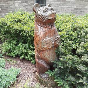lot 549 image: 67 Solid Wood Bear Carved Statue...