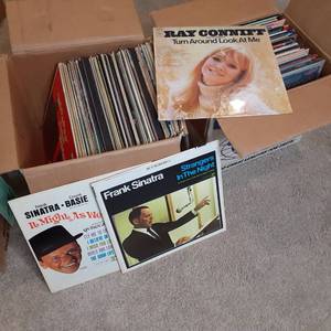 lot 582 image: Box Lot of Vintage Record Albums fr...