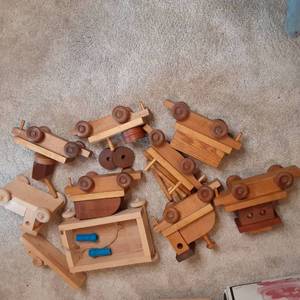 lot 585 image: Bag Of all Wooden Toys and Trains...