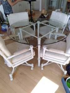 lot 154 image: Glass Top Table With (4) Chairs On ...