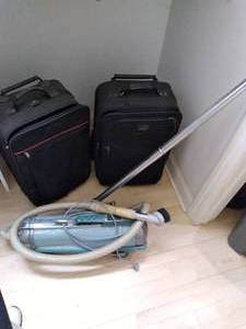 lot 203 image: (2) Suitcases and Vintage Electrolu...