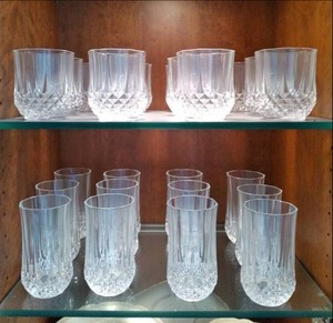 lot 205 image: (2) Shelves of Crystal Glasses See...