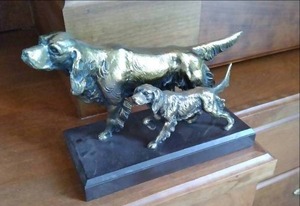 lot 211 image: Brass () Dog Statue  Fairly Heavy...
