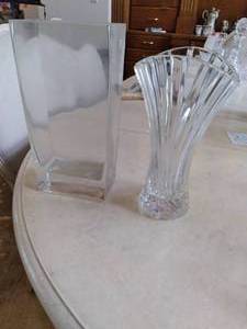lot 220 image: (2) Crystal Vases See Photos...
