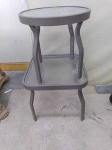 lot 230 image: (2) Outdoor Patio Tables With Glass...