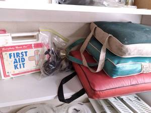 lot 273 image: First Aid Kit, Fishing Reels, & Lif...