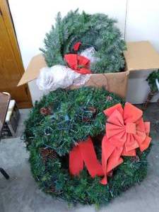 lot 280 image: Box of Wreaths & (2) Large Lighted ...