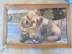 lot 389 image: Hamms Beer cardboard advertisement...