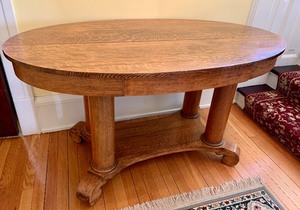 Antique Oval Library Table
