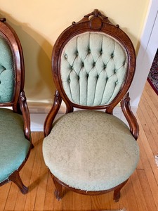 Pair of Victorian Walnut Parlor Chairs