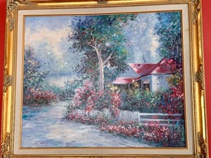 Framed Oil on Canvas Painting