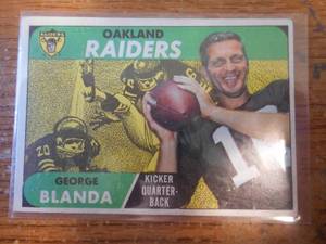 lot 2 image: 1968 Topps George Blanda Card #142