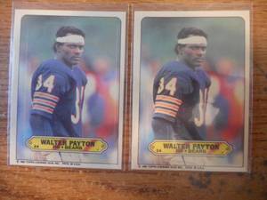 lot 10 image: (2) 1983 Topps Walter Payton Stickers