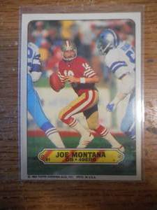 lot 11 image: 1983 Topps Joe Montana Sticker