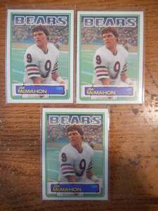 lot 13 image: (3) 1983 Topps Jim McMahon Rookie Cards #33