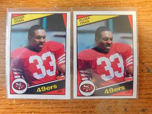 lot 20 image: (2) 1984 Topps Roger Craig Rookie card Lot #353