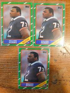 lot 27 image: (3) 1986 Topps William Perry Rookie Cards #20