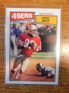 lot 28 image: 1987 Topps Jerry Rice 2nd Year Card #115