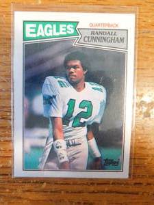 lot 30 image: 1987 Topps Randall Cunningham Rookie Card #296