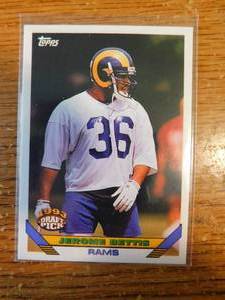 lot 41 image: 1993 Topps Jerome Bettis Rookie Card #166
