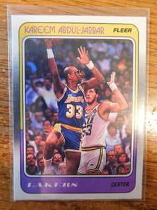 lot 75 image: 1988 Fleer Kareem Abdul-Jabbar Card #64