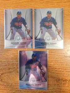 lot 95 image: (3) 2010 Bowman Platinum Miguel Sano Rookie Cards #PP28