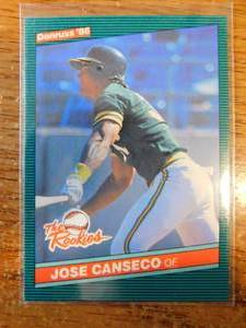 lot 105 image: 1986 Donruss Jose Canseco Rookie Card #22