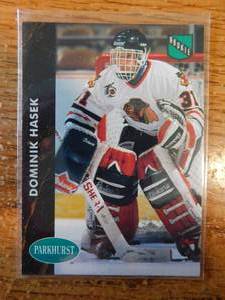 lot 114 image: 1992 Parkhurst Dominik Hasek Rookie Card #263