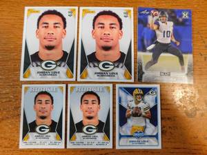 lot 120 image: (6) 2020 Jordan Love Rookie Card Lot