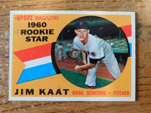 lot 124 image: 1960 Topps Jim Kaat Rookie Card #136