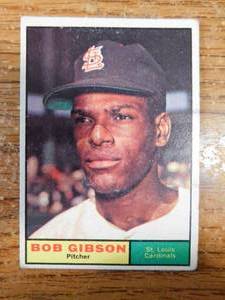 lot 130 image: 1961 Topps Bob Gibson Card #211