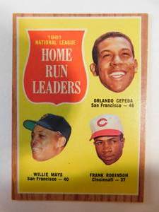 lot 151 image: 1962 Topps NL Home Run Leaders With Willie Mays  Frank Robinson Card #54