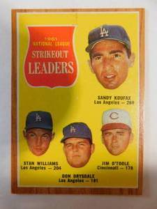 lot 152 image: 1962 Topps NL Strikeout Leaders With Sandy Koufax  Drysdale Card #60