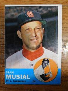 lot 154 image: 1963 Topps Stan Musial Card #250