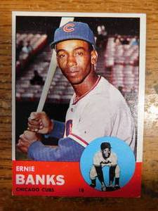 lot 155 image: 1963 Topps Ernie Banks Card #380