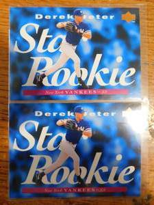 lot 169 image: (2) 1995 Upper Deck Derek Jeter Star Rookie Cards #225