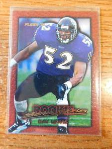 lot 181 image: 1997 Fleer Ray Lewis Rookie Sensations Card #14