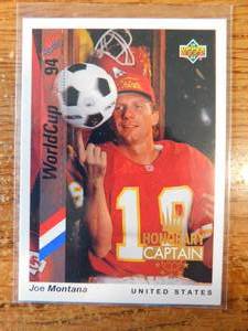 lot 182 image: 1993 Upper Deck Joe Montana World cup Captain Insert Card SP #HC2