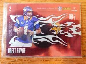 lot 188 image: 2010 Elite Passing the Torch Brett Favre  Fran Tarkenton Dual Insert Serial NUmbered 535999
