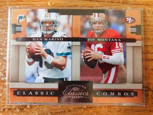 lot 193 image: 2008 Donruss Classics Combos Dan Marino  Joe Montana Dual Card Serial Numbered 1231000