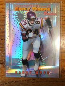 lot 194 image: 1999 Bowman Randy Moss Early Risers Insert Card #U5