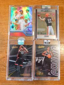 lot 196 image: (4) Uncirculated Sports Cards in Hard cases. - Great Lot