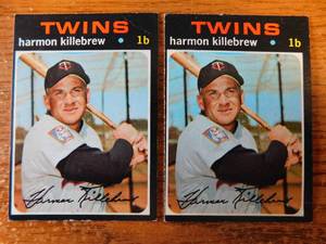 lot 199 image: (2) 1971 Topps Harmon Killebrew Cards #550