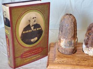 lot 33 image: (2) Civil War Books & (2) Artillery Rounds