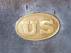 lot 70 image: Original Civil War .69 Caliber Rifle Cartridge Box