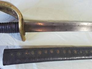 lot 18 image: Original Civil War Naval Cutlass Model 1860 Dated 1864 Made by The Ames Company